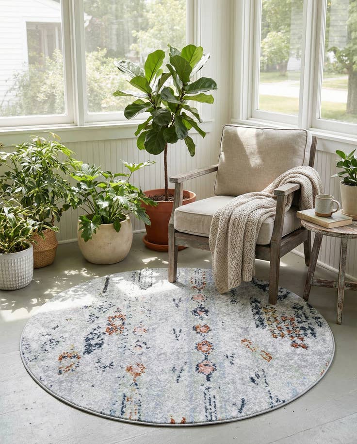 Detail image of 3' 3 x 3' 3 Kamala Washable Round Rug