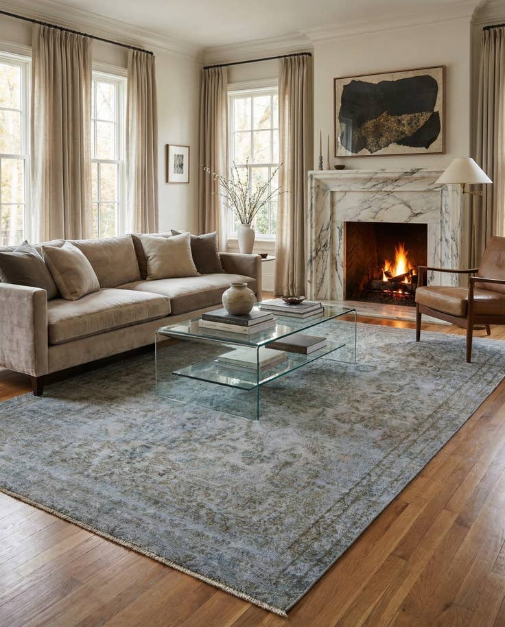 Detail image of 7' 3 x 10' 8 Hand Knotted Ultra Vintage Persian Wool Rug