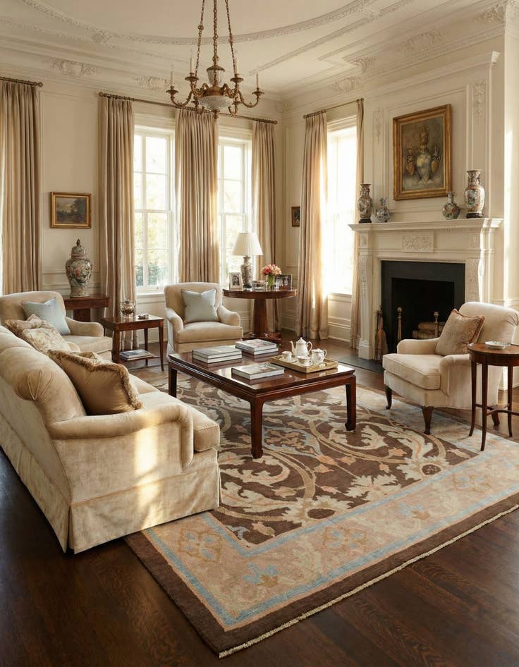 Detail image of 10' 5 x 15'  Hand Knotted Oushak Wool Rug