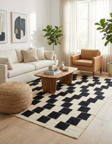 6' 2 x 7' 8 Hand Woven Kilim Modern Wool Rug