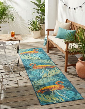 2' x 8' Easy-Clean Coastal Indoor / Outdoor Runner Rug