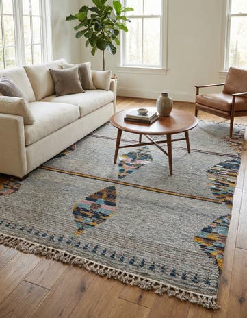 6' 2 x 8' 9 Hand Knotted Moroccan Wool Rug