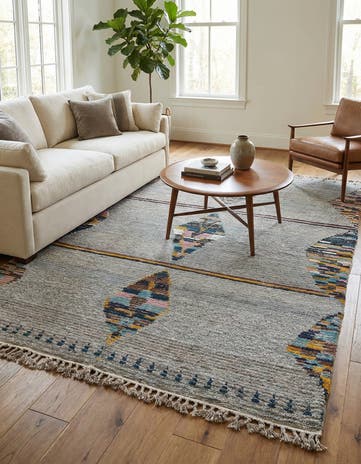 6' 2 x 8' 9 Hand Knotted Moroccan Wool Rug