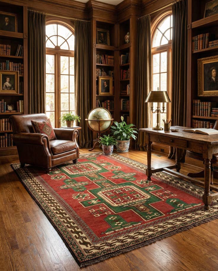 Detail image of 5' 3 x 8' 10 Hand Knotted Kars Wool Rug