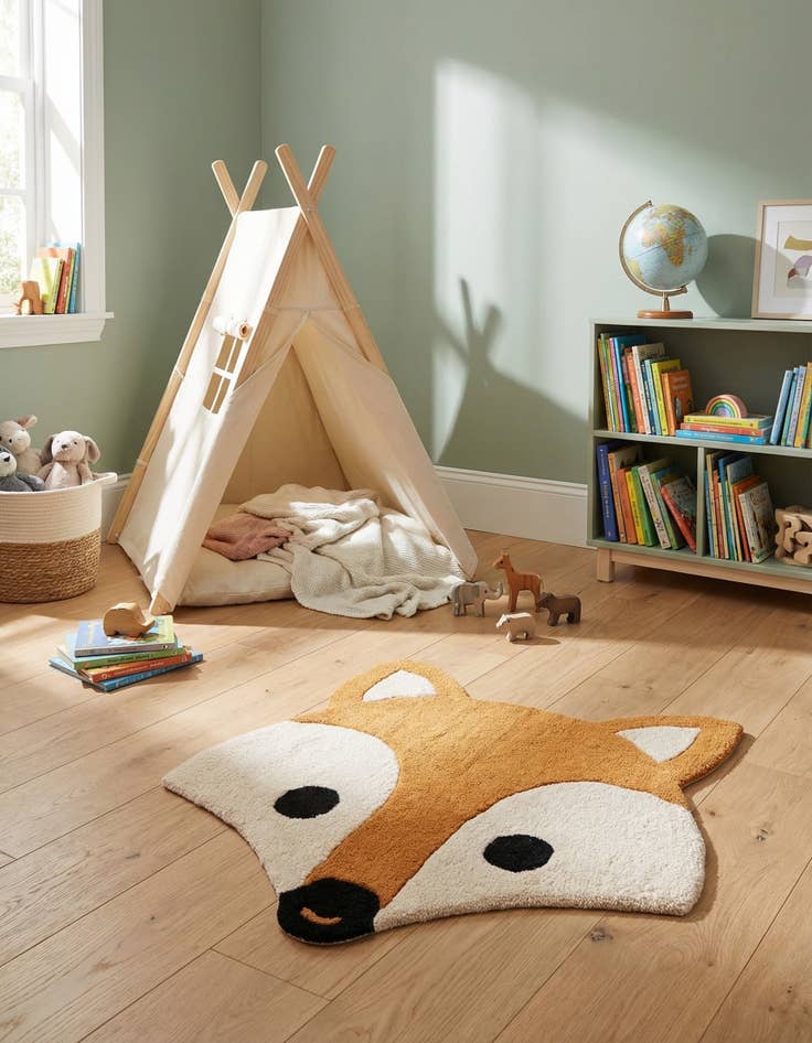 Detail image of 2' x 2' Playtime Kids Wool Freeform Rug