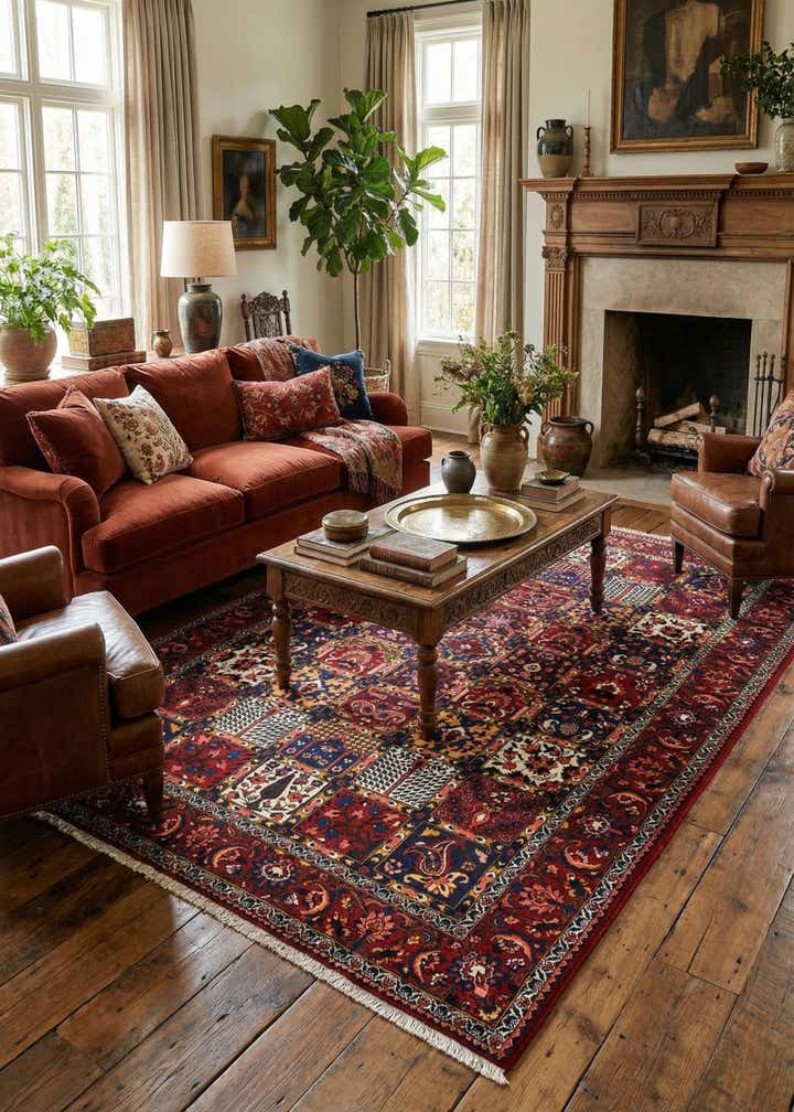 6' 8 x 9' 11 Bachtiar Wool Rug