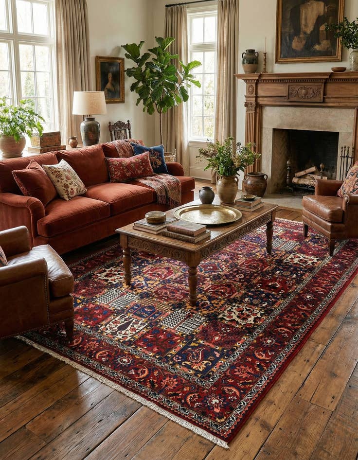 Detail image of  6' 8 x 9' 11 Bachtiar Wool Rug