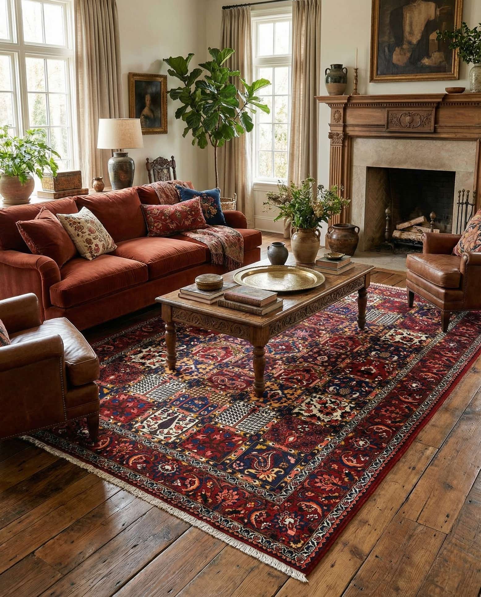 6' 8 x 9' 11 Bachtiar Wool Rug