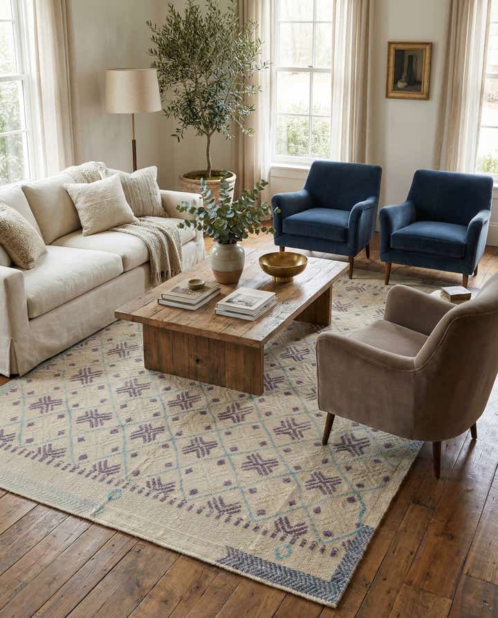 8' 7 x 12' 6 Hand Knotted Darya Wool Rug