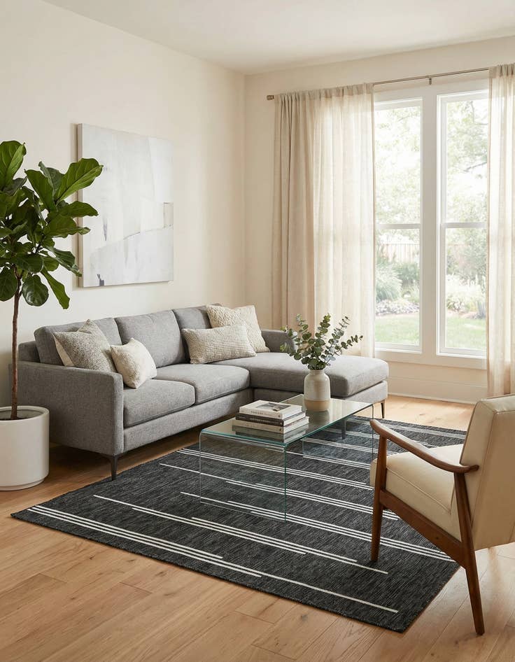 Detail image of 5' 3 x 8'  Washable Modern Indoor / Outdoor Rug