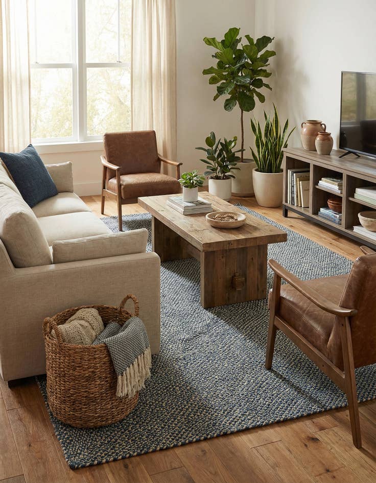 Detail image of 7' 10 x 10'  Hand Tweed Braided Jute Rug