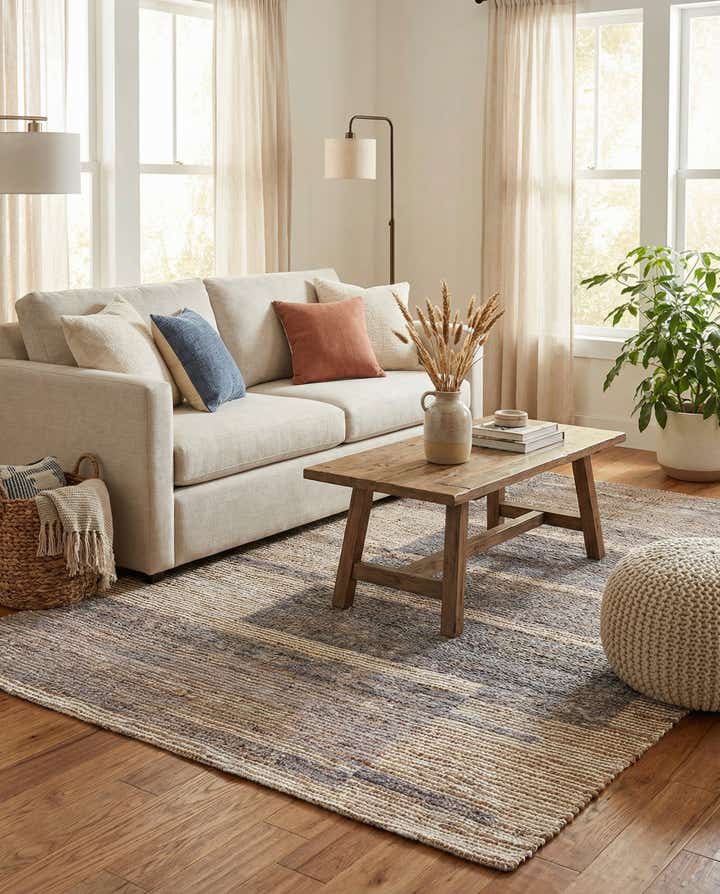 4' 1 x 6' Chenille Jute Rug