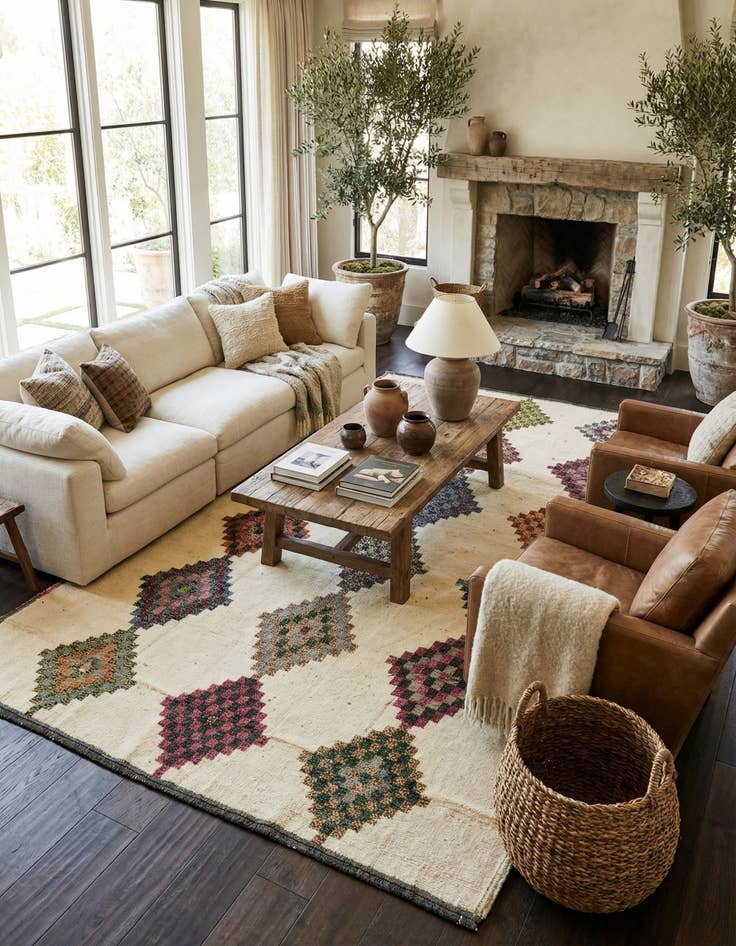 Detail image of 9' x 12' 8  Hand Knotted Moroccan Wool Rug