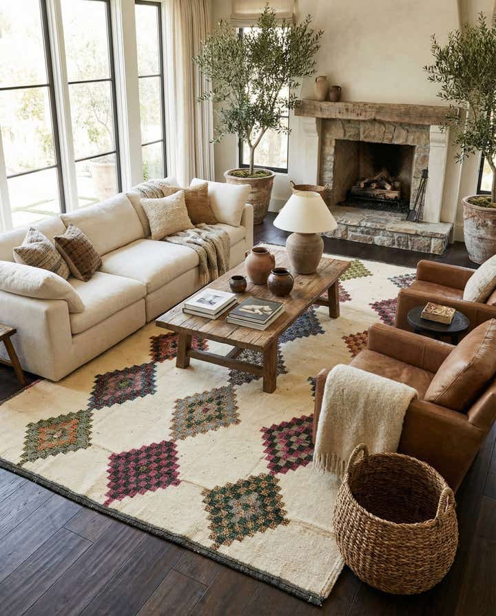 9' x 12' 8 Hand Knotted Moroccan Wool Rug