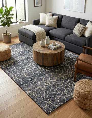 5' 7 x 8' Hand Knotted Moroccan Wool Rug