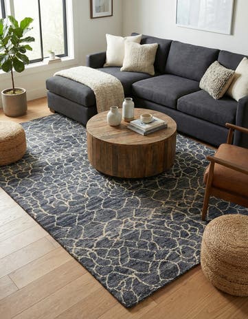5' 7 x 8' Hand Knotted Moroccan Wool Rug