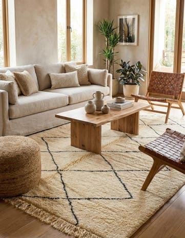 6' 5 x 10' 5 Hand Knotted Moroccan Wool Rug