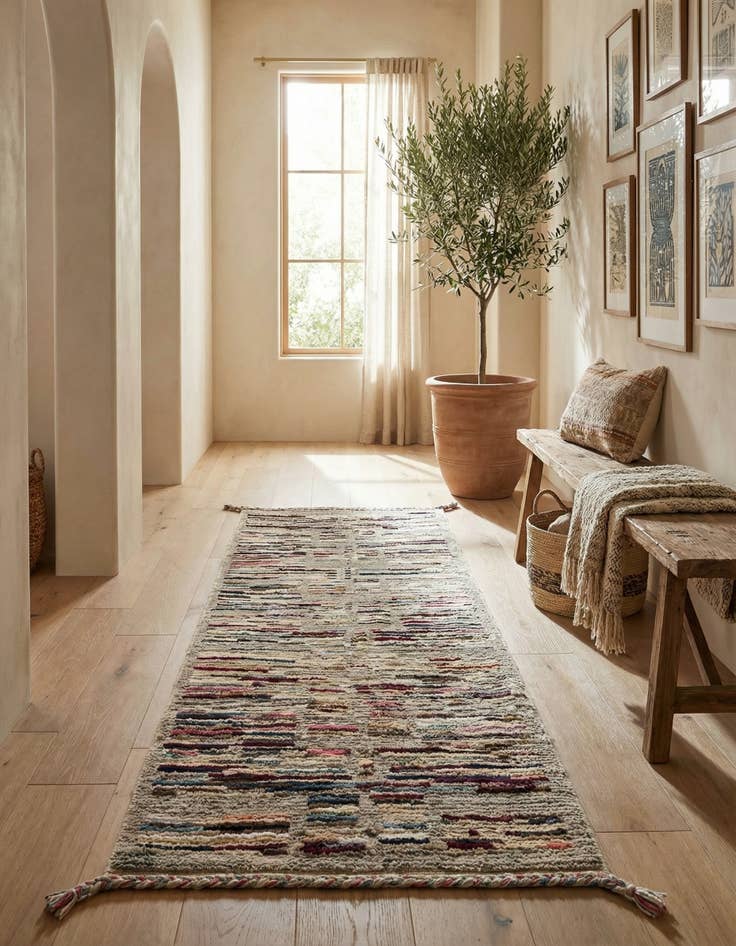 Detail image of 2' 10 x 8' 2 Hand Knotted Moroccan Runner Rug