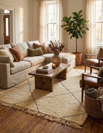 6' 3 x 9' 6 Hand Knotted Moroccan Wool Rug