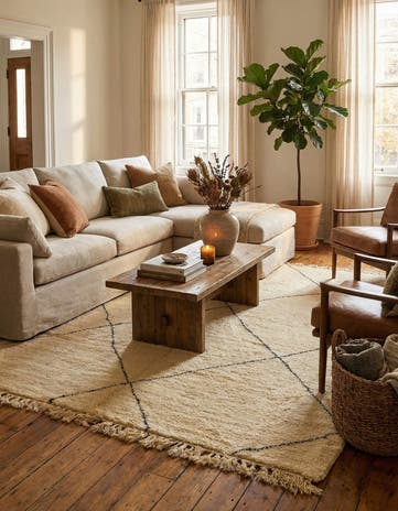6' 3 x 9' 6 Hand Knotted Moroccan Wool Rug