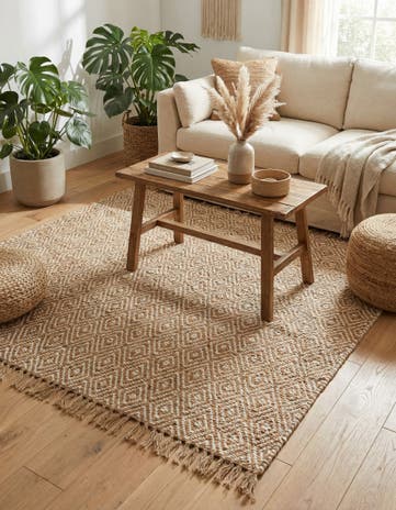 4' 1 x 6' 1 Hand Woven Braided Jute Rug
