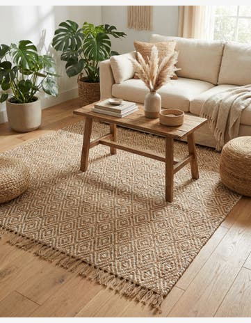 Natural Hand Woven Braided Jute Rug