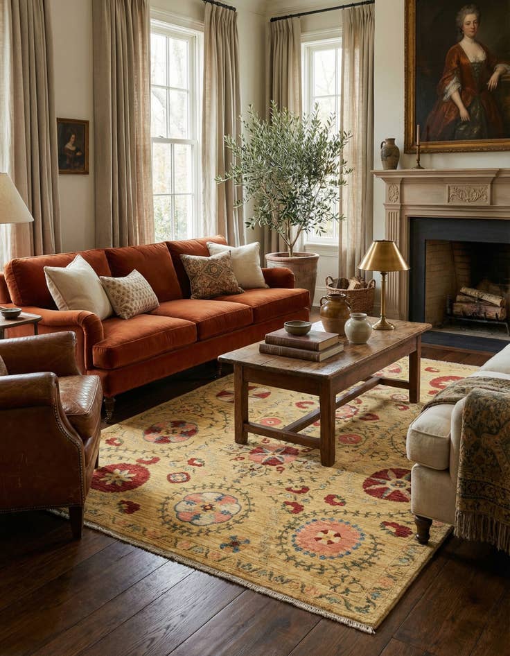 Detail image of 5' 1 x 6' 4  Hand Knotted Ariana Ziegler Oriental Rug