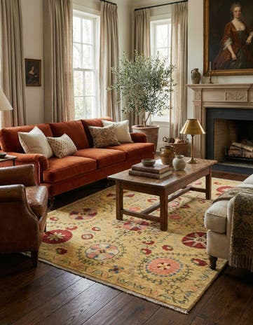 5' 1 x 6' 4 Hand Knotted Ariana Ziegler Oriental Rug