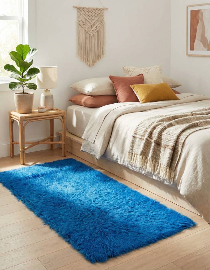 Detail image of  2' 4 x 5'  Hand Knotted Moroccan Wool Rug