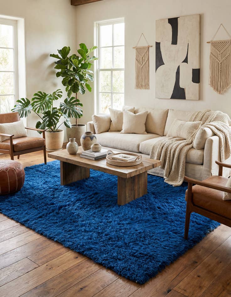 Detail image of 6' 9 x 6' 9  Hand Knotted Moroccan Wool Square Rug