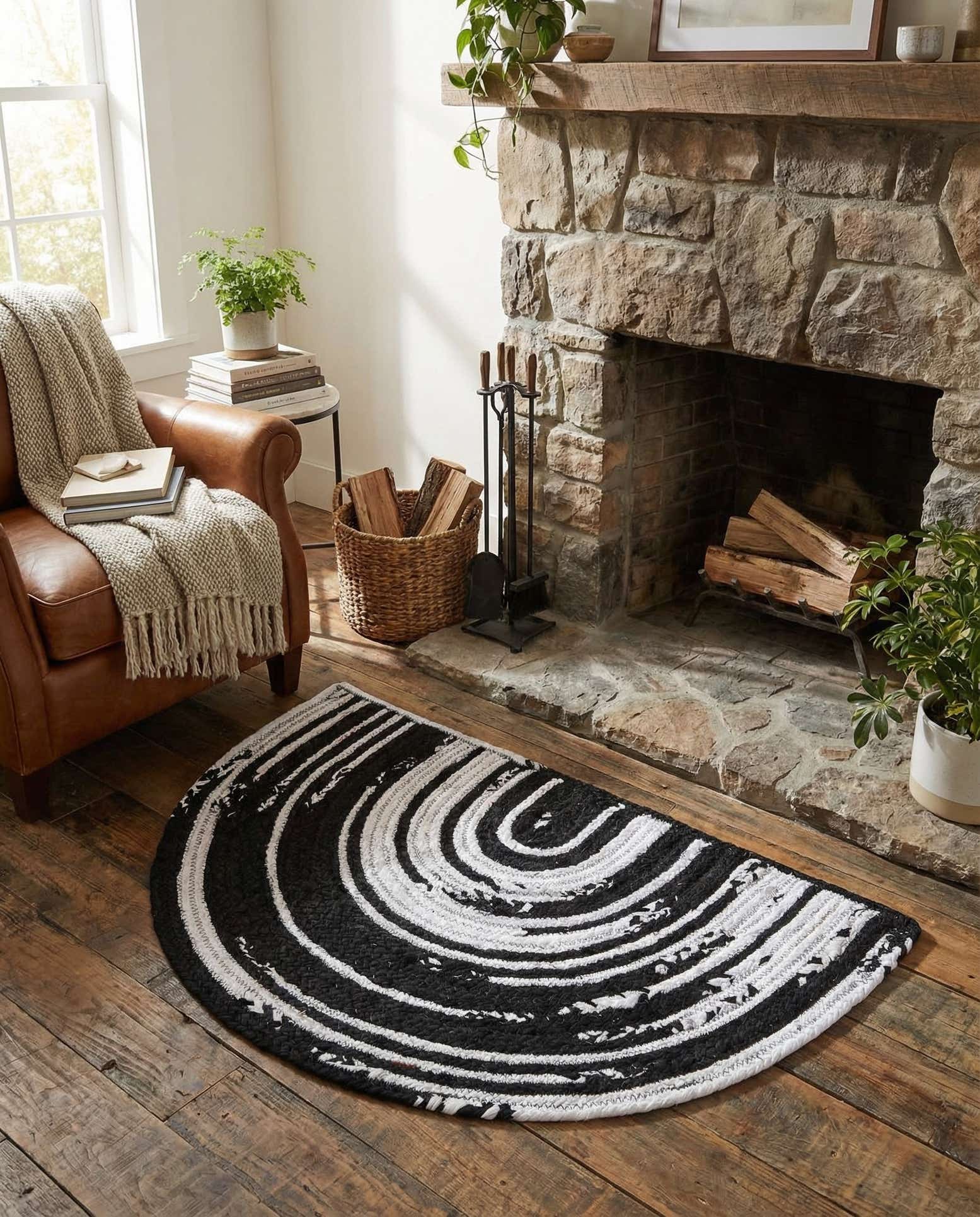 2' 2 x 3' 7 Handmade Braided Chindi Hearth Rug