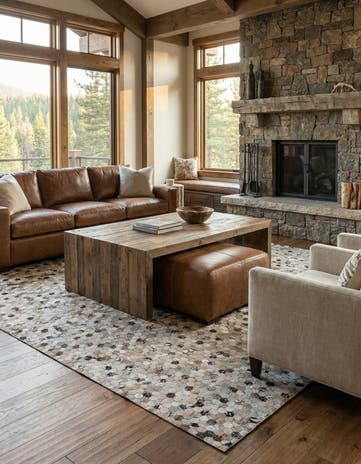 5' 3 x 7' 9 Cowhide Stocks Rug