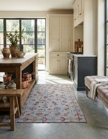5' 9 x 7' 8 Hand Woven Kilim Suzani Wool Rug