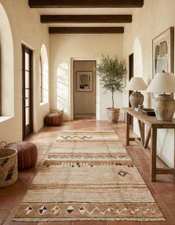 6' 8 x 13' 6 Hand Knotted Moroccan Wool Runner Rug