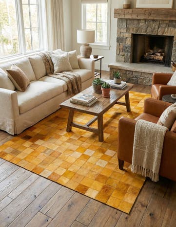 5' 2 x 8' Cowhide Stocks Rug