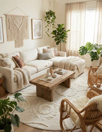 7' 10 x 7' 10 Boho Round Rug
