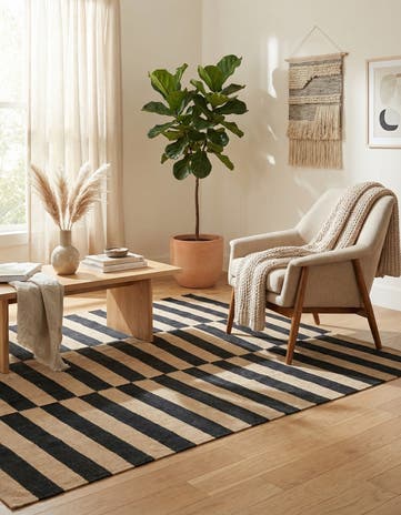 4' 3 x 5' 10 Hand Woven Kilim Modern Wool Rug