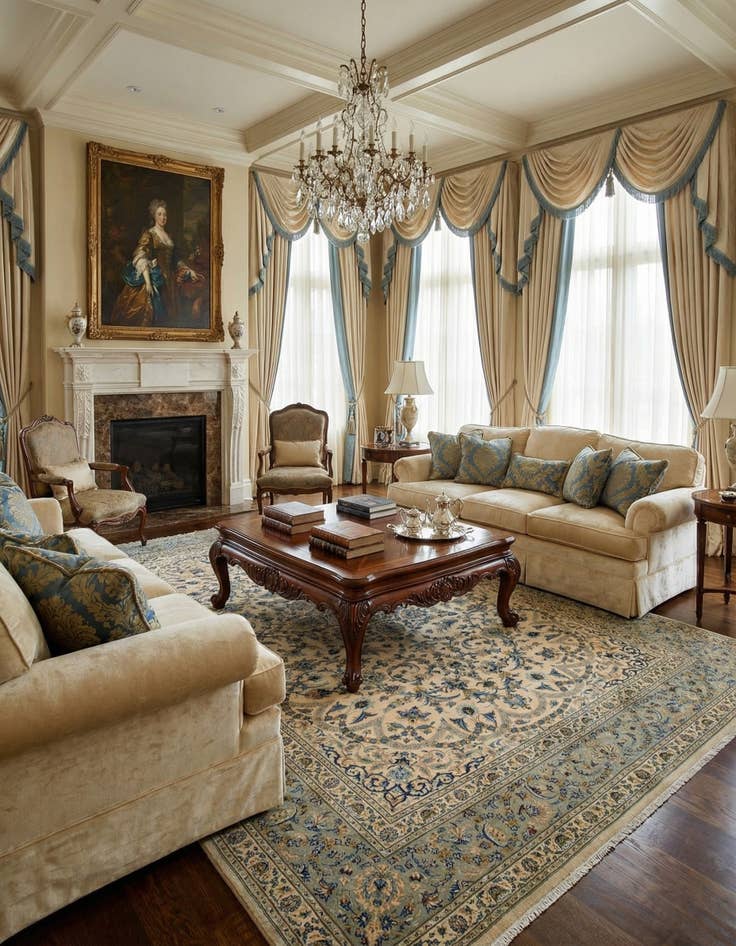 Detail image of 9' 1 x 13' 3  Hand Knotted Kashan Persian Wool Rug