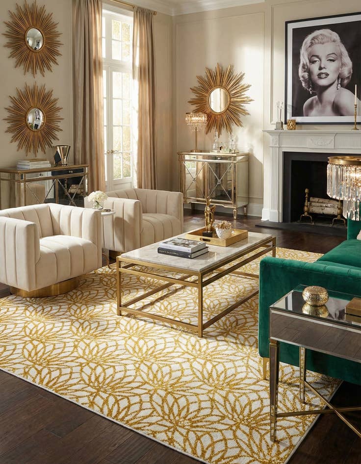 Detail image of 10' x 14'  Marilyn Monroe™ Glam Dahlia Rug