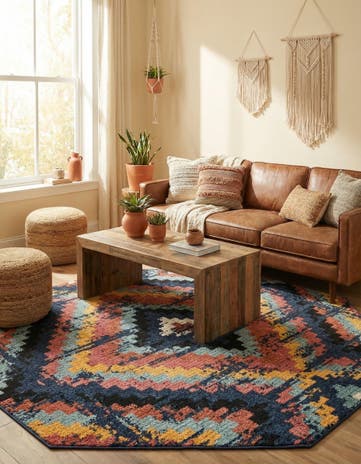 Blue Tagine Octagon Rug
