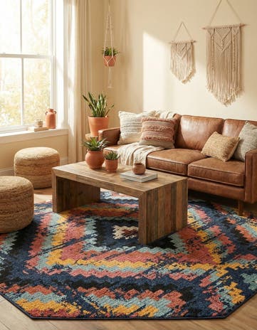 Blue Tagine Octagon Rug