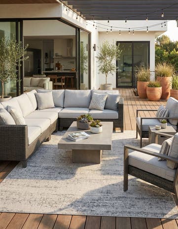 10' x 13' Easy-Clean Modern Indoor / Outdoor Rug