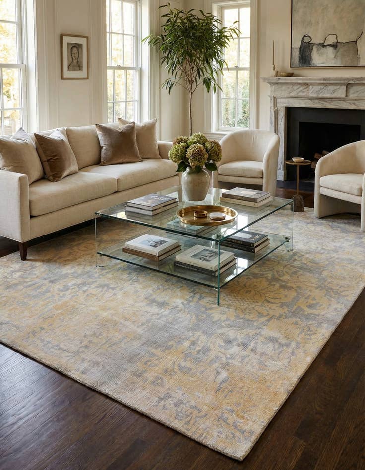 Detail image of  5' 11 x 9' 1  Hand Knotted Darya Wool Rug