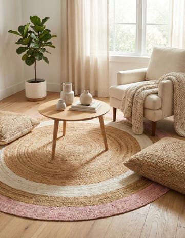 7' 10 x 7' 10 Handmade Braided Jute Round Rug