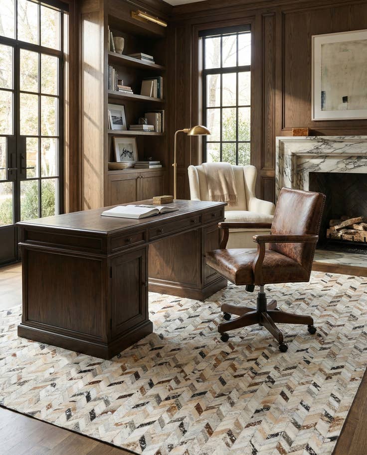 Detail image of 5' x 8' Cowhide Leather Rug