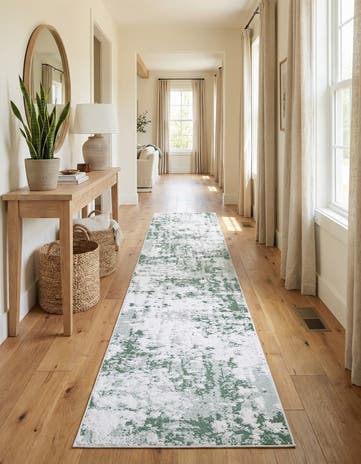 Green Abbey Runner Rug