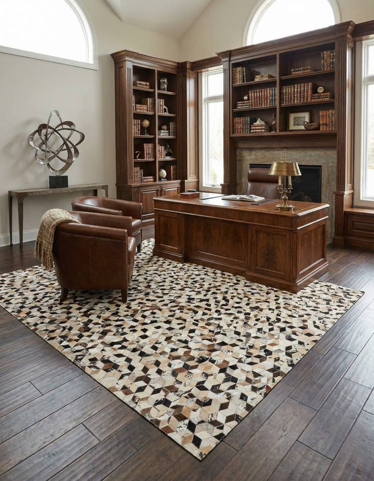 Detail image of 8' x 9' 11 Cowhide - Patchwork Rug