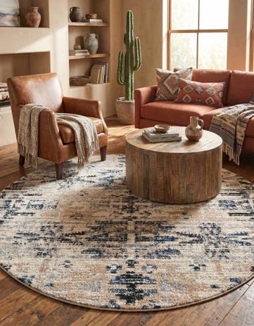 Ivory Tucson Round Rug