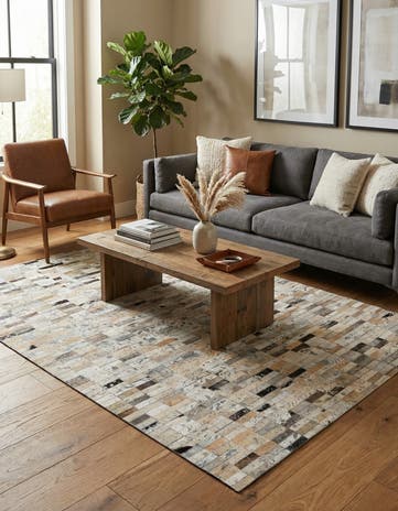 4' 1 x 5' 11 Cowhide - Patchwork Rug