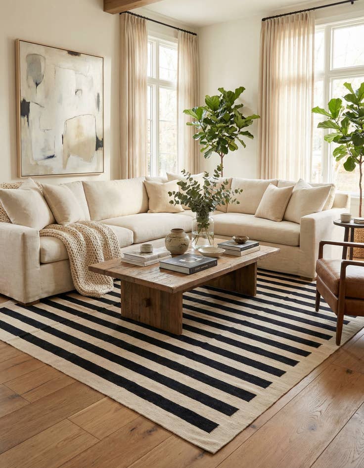 Detail image of 8' 2 x 9' 8  Hand Woven Kilim Modern Wool Rug